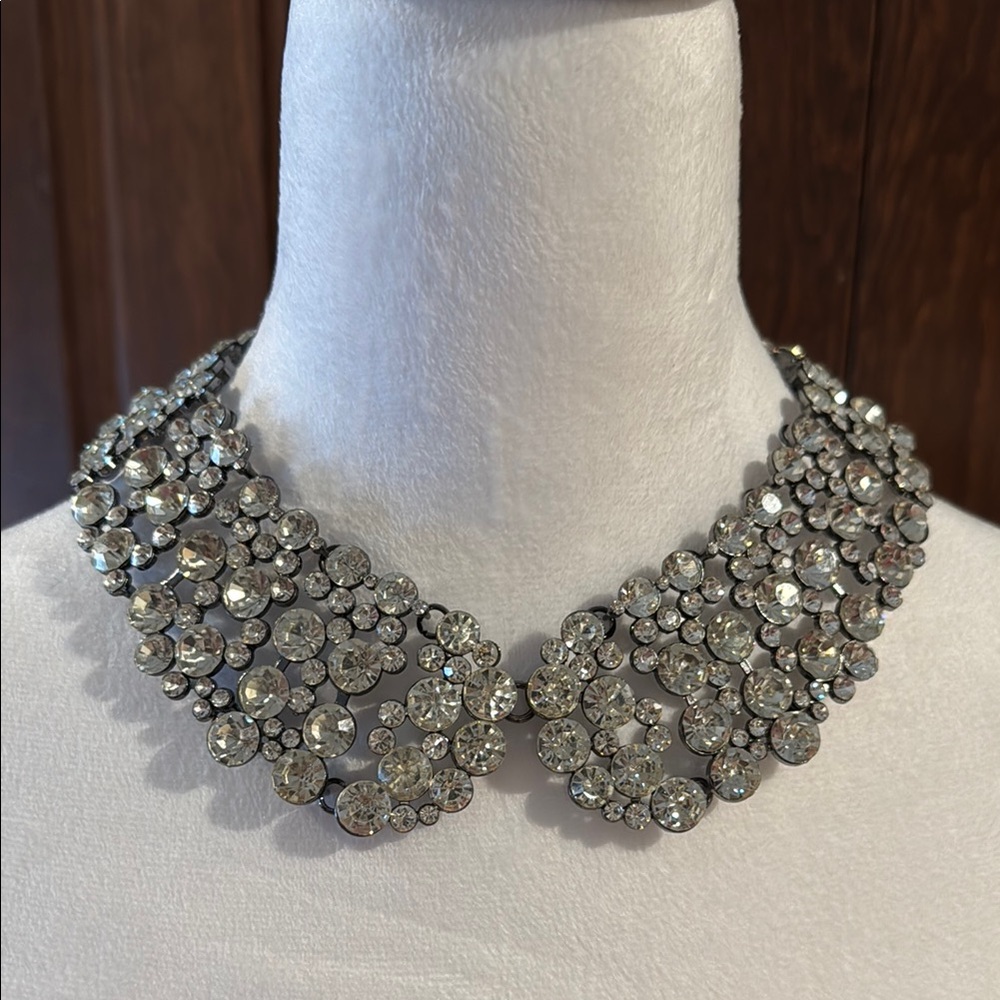 Eye Candy Silver Crystal Collar Necklace
